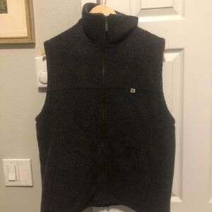 Men's Charcoal Zip-Up Sweater alpaca fur Vest